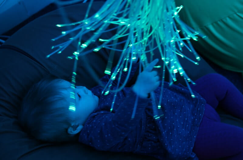Playing with the fibre optic chandelier